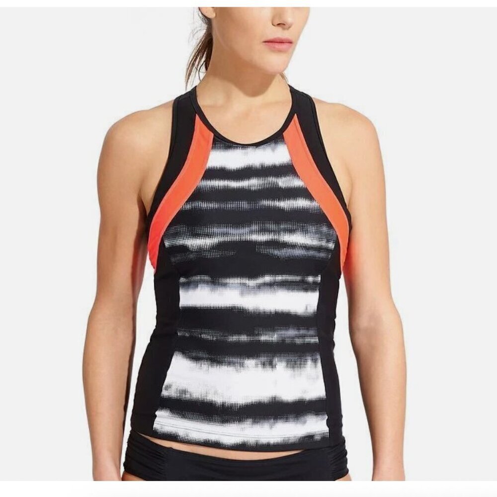 Athleta Streamline Tri Tank Top, Black Print - Picture 1 of 7
